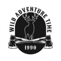 wild adventure time badge design vector