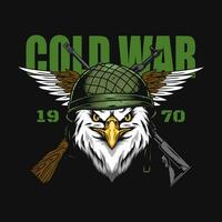 Military weapon design with eagle mascot vector