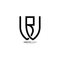 Letter Wr creative line art initial unique shape monogram fashion logo vector