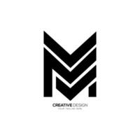Letter v m e creative initial modern unique shape monogram typography logo design vector