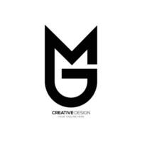 Gm monogram logo with abstract shapes in modern Vector Image