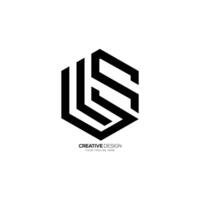 Letter Ws hexagon shape unique creative line art monogram minimal logo vector