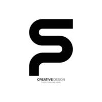 Letter Sp or Ps initial modern unique shapes alphabet abstract typography monogram logo vector