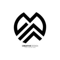 Letter Ma creative line art with rounded shape monogram logo vector