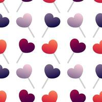 seamless pattern of heart shaped lollipops in color gradation2 vector