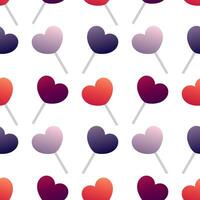 seamless pattern of heart shaped lollipops in color gradation2 vector