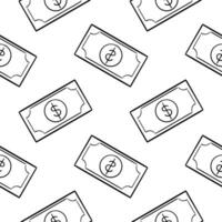 dollar bill hand drawn seamless pattern2 vector