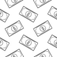 dollar bill hand drawn seamless pattern2 vector