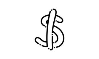 dollar sign in dotted line style2 vector