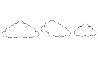 hand drawn clouds of various shapes vector