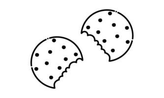 cookie illustration in dotted line style2 vector