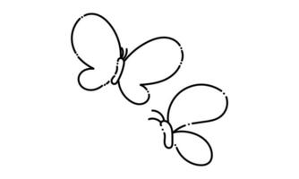 mariposa ilustración en punteado línea estilo2 vector