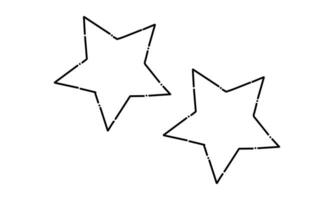 mano dibujado estrella en punteado línea estilo2 vector