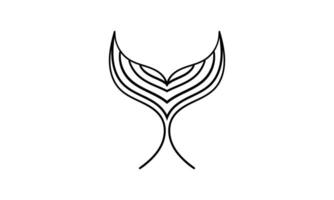 whale tail with black and white theme2 vector