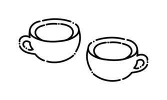 cup illustration in dotted line style2 vector