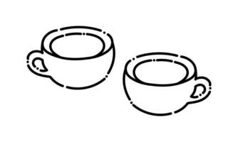 cup illustration in dotted line style2 vector