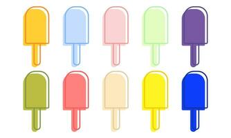 a collection of simple colorful ice creams2 vector