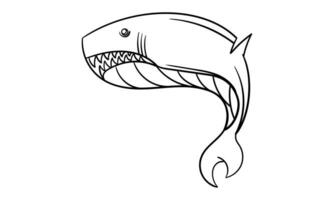 mano dibujado tiburón2 vector
