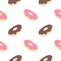 seamless pattern strawberry and chocolate donut2 vector