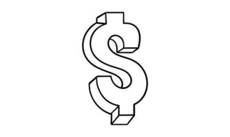 hand drawn dollar sign2 vector