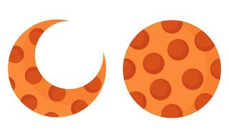 crescent moon and full moon2 vector