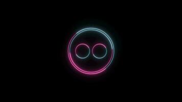 Social Media icon with neon effect on black background