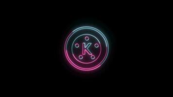 Social Media icon with neon effect on black background video