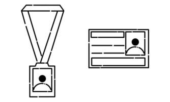 negocio tarjeta y nombre etiqueta en punteado línea estilo2 vector