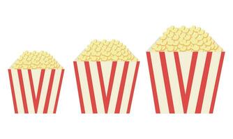 popcorn illustration with three types of popcorn2 vector