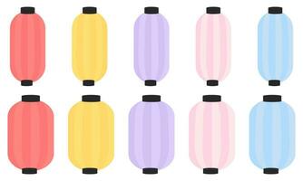 collection of illustrations of colorful lanterns vector