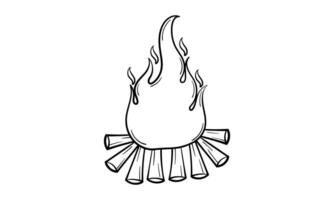 hand drawn bonfire vector