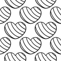 seamless pattern hand drawn heart6 vector