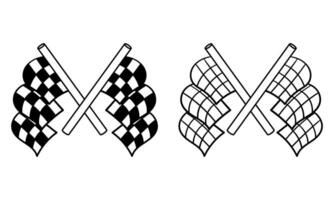 hand drawn racing flag2 vector