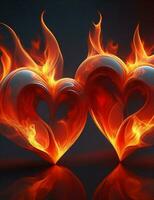 fire heart illustration photo