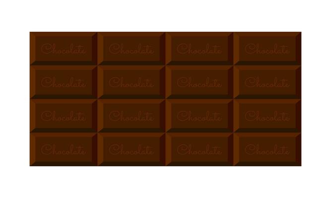 Chocolate bar with inscription. Isolated, white background.