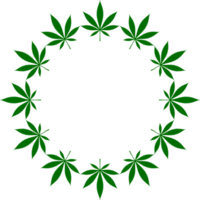 Cannabis also known as Marijuana Plant Leaf Silhouette Circle Shape Composition, can use for Decoration, Ornate, Wallpaper, Cover, Art Illustration, Textile, Fabric, Fashion, or Graphic Design Element png