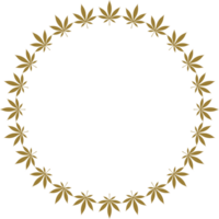 Cannabis also known as Marijuana Plant Leaf Silhouette Circle Shape Composition, can use for Decoration, Ornate, Wallpaper, Cover, Art Illustration, Textile, Fabric, Fashion, or Graphic Design Element png