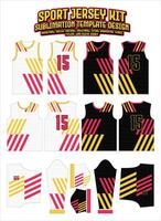 Stripes Jersey Design Sportswear Template vector