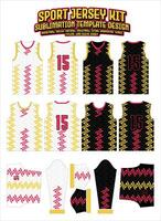 Red zigzag Jersey Design Sportswear Template vector