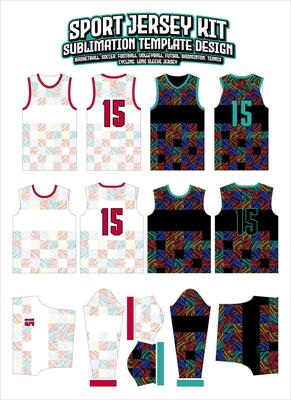 Swirles Abstract Sports Jersey Design Sportswear Layout Template