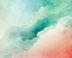watercolor paint background design with colorful orange pink borders and bright center, watercolor bleed and fringe with vibrant distressed grunge texture vector