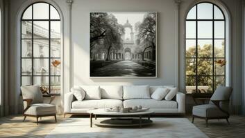 Minimal living room Generative AI photo