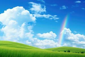 rainbows with sky ai generative photo