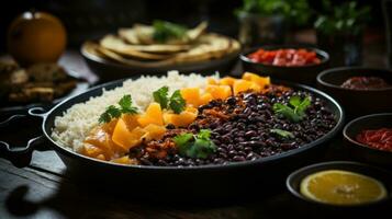 Rice with vegetable Generative AI photo