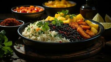 Rice with vegetable Generative AI photo