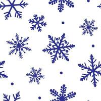 Seamless pattern with snowflakes of different shapes and sizes. Winter abstract frosty print. Vector graphics.