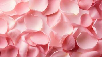 rose petals on light pink background photo