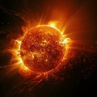 Striking image of the sun's surface during a magnetic storm, photo