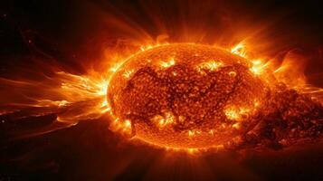 Striking image of the sun's surface during a magnetic storm, photo