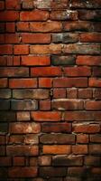 a brick wall with a red brick pattern photo